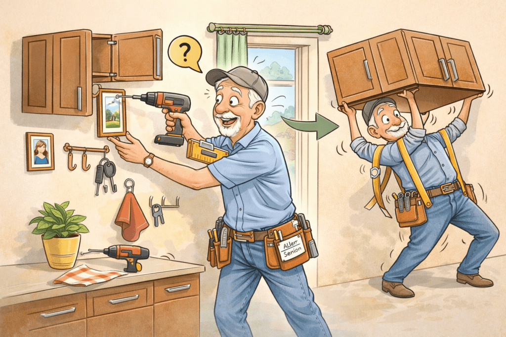 Uppdragsförfrågan – Skruva upp tavlor, gardinstänger, krokar mm på väggarna och flytt av 3 köksskåp på&nbsp;Haga