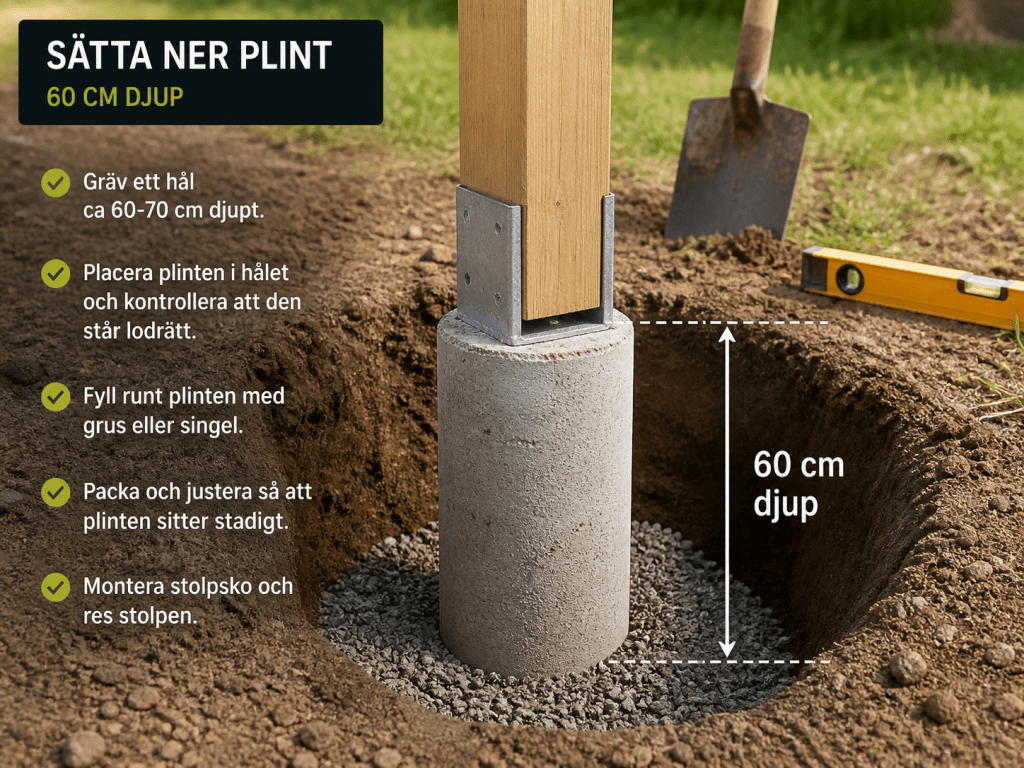 Uppdragsförfrågan: Gräva ner 12 plintar på 60 cm&nbsp;djup